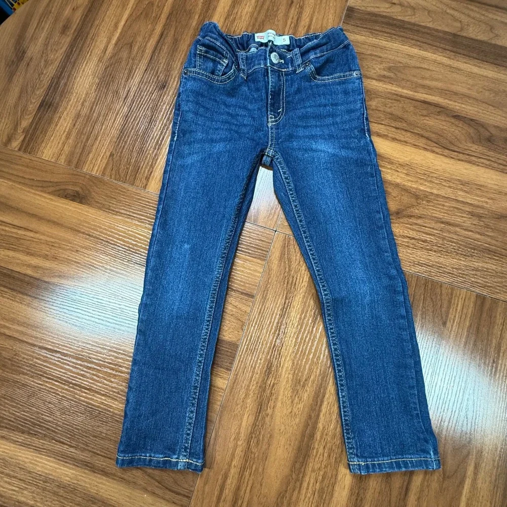 Levis 510 Performance Skinny Jeans Boys Size 5 Blue Denim Adjustable Waist